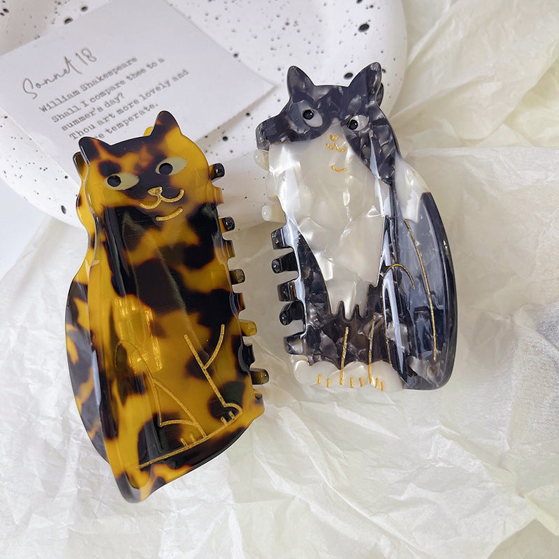 Wholesale Tortoiseshell Siamese Orange Cat Acetate Hairpin Catch